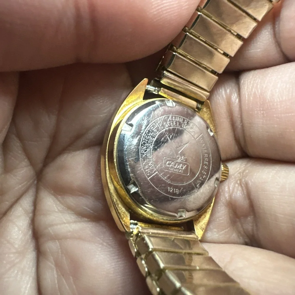 Works Vintage CAMY GENEVA 1218 Hebrew Dial Manual Wind Womens Watch 25mm 6.5in